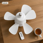 Socket Fan Light with Remote, Dimmable LED Ceiling Fan 12W