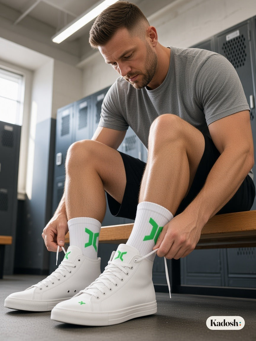 Thick Cushioned Crew Socks, High Top Terry Sole Sports Socks
