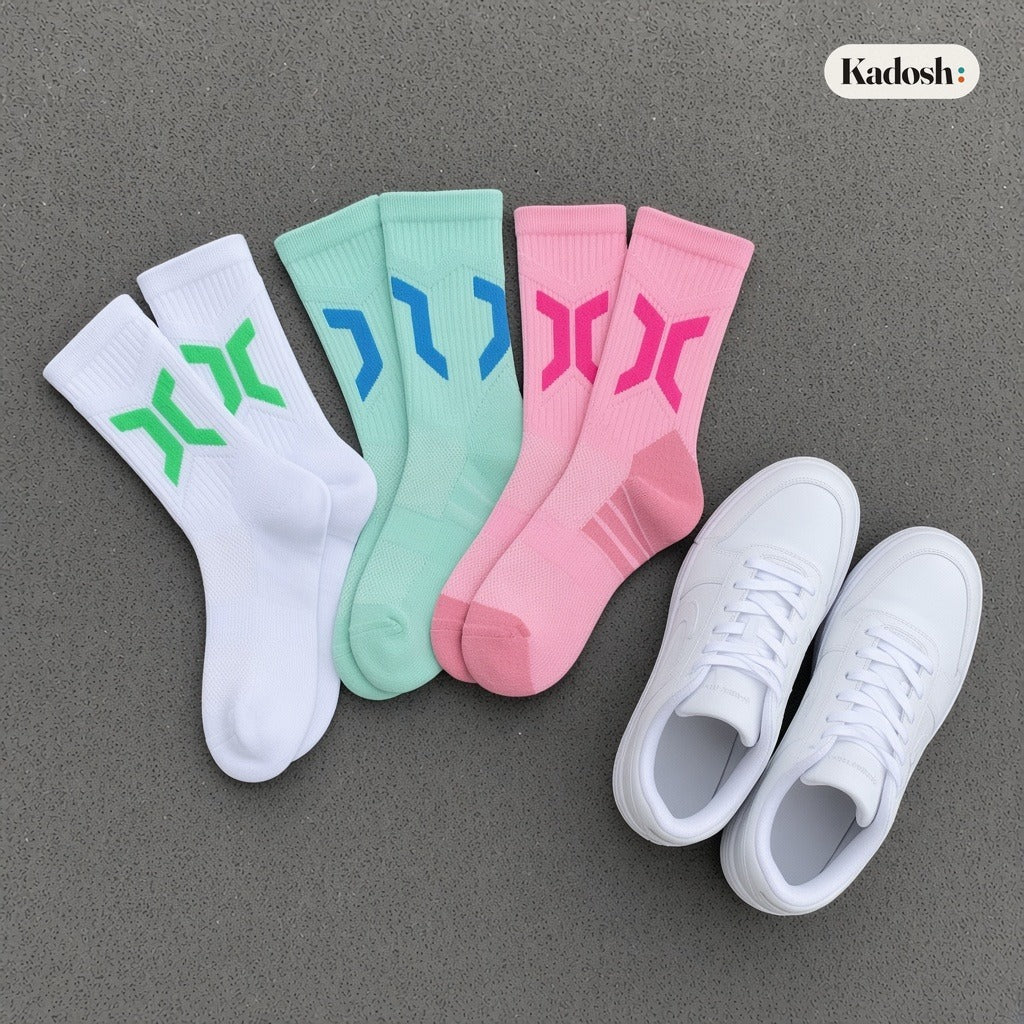 Thick Cushioned Crew Socks, High Top Terry Sole Sports Socks
