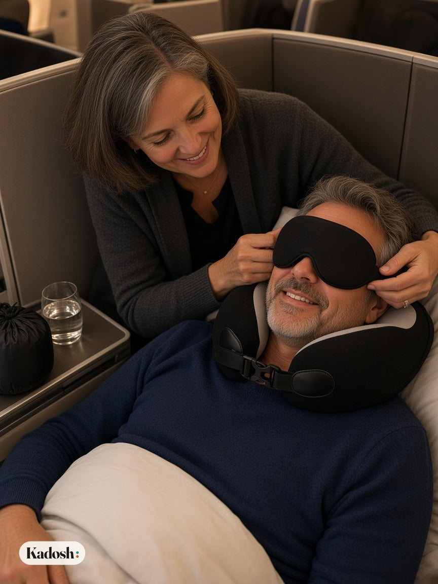 Travel Sleep Set: Memory Foam Neck Pillow and Eye Mask