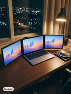 UPERFECT 14 Inch Triple Portable Monitor, Laptop Screen Extender
