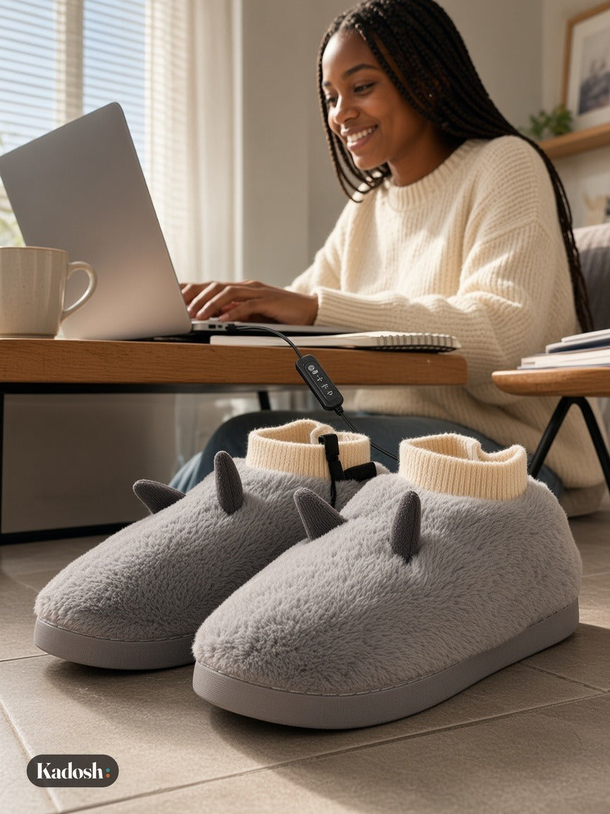 USB Foot Warmer, Electric Heated Shoes with Soft Velvet