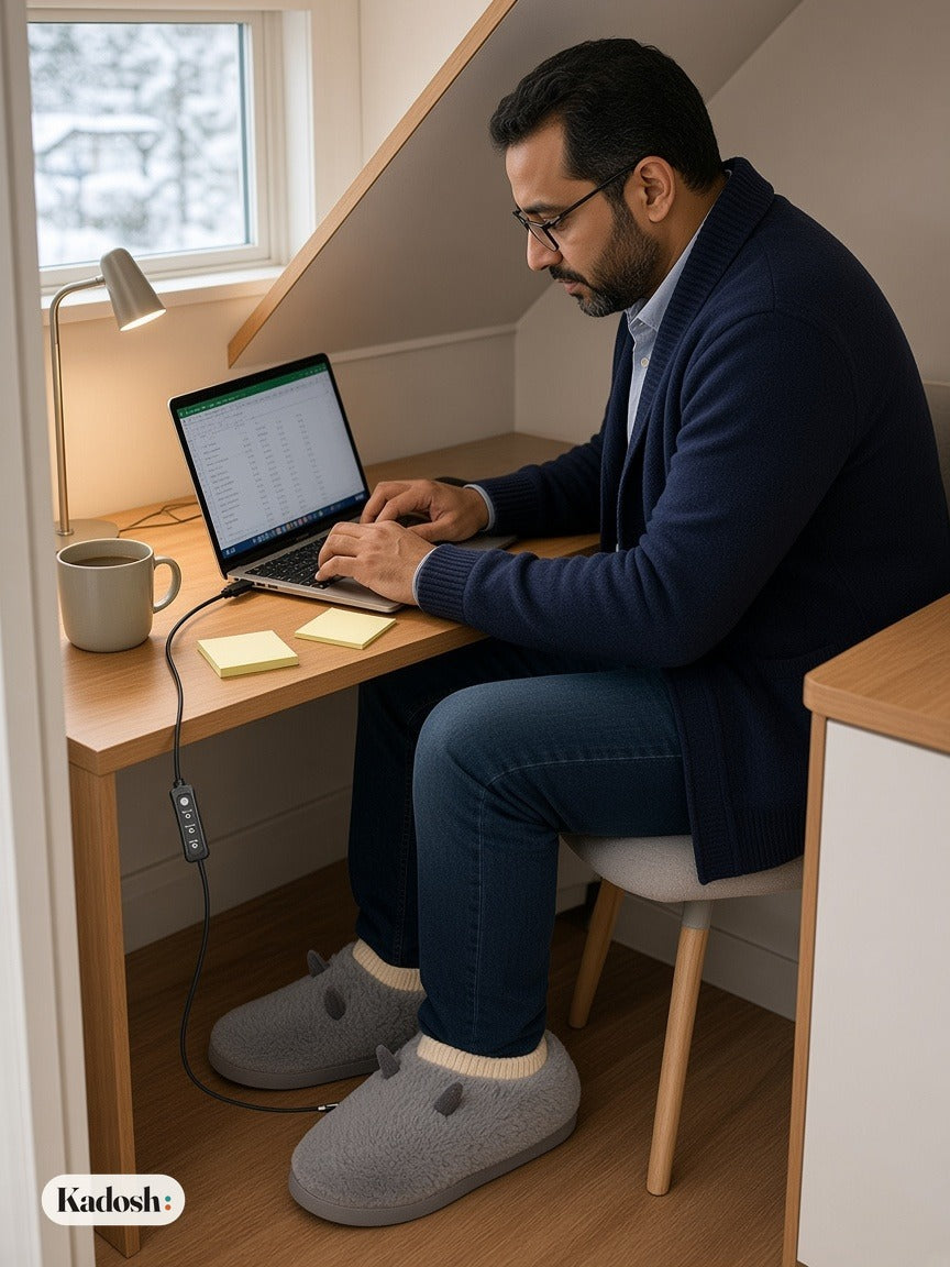 USB Foot Warmer, Electric Heated Shoes with Soft Velvet