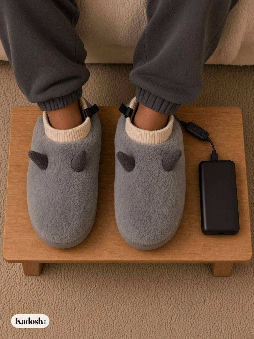 USB Foot Warmer, Electric Heated Shoes with Soft Velvet