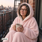 USB Heated Wearable Blanket Hoodie, Oversized Sherpa Heated Robe