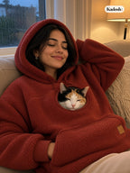 Women's Pet Pouch Hoodie with Kangaroo Pocket for Cats