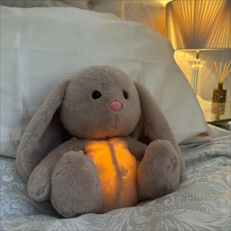 Breathing Bunny Plush, Soothing Sensory Toy with Music