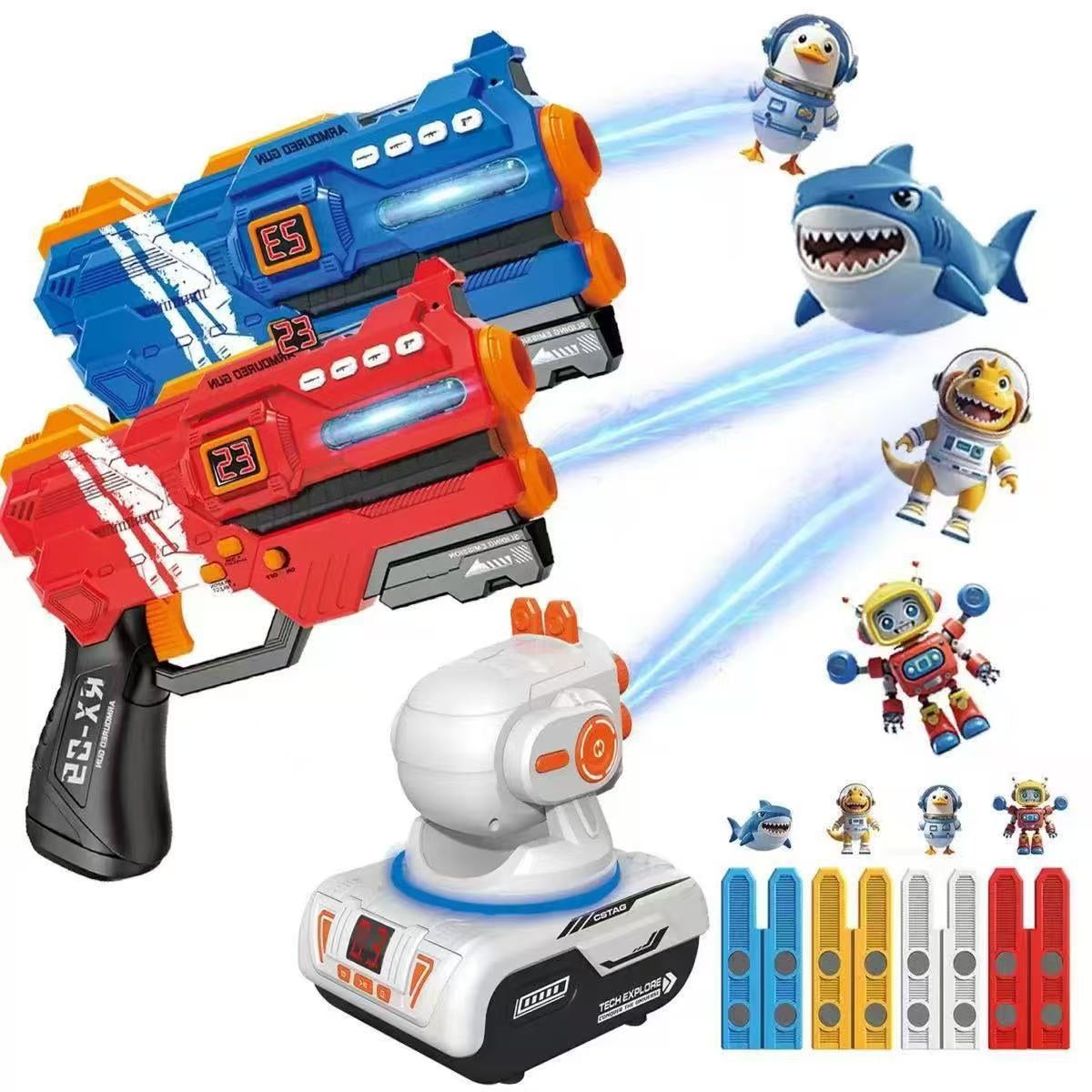 Laser Tag Gun Set with Red and Blue Projector Guns