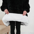 USB Heated Wearable Blanket Hoodie, Oversized Sherpa Heated Robe